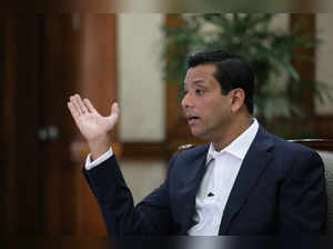 Sajeeb Wazed, son of the Prime Minister Sheikh Hasina and the Information and Communication Advisor of Bangladesh government, gestures during an interview with Reuters at the Prime Minister's residence in Dhaka