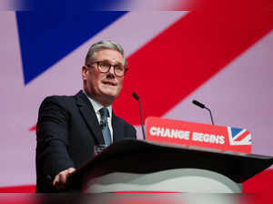 British Prime Minister Keir Starmer delivers his keynote speech at Britain's Labour Party's annual conference in Liverpool