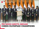 PM Modi meets Indian Chess Olympiad Champions at his residence in New Delhi