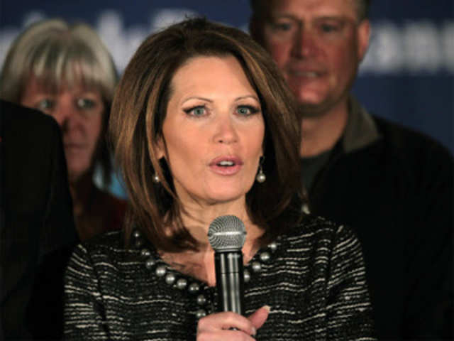 US Republican Michele Bachmann speaks during a news conference