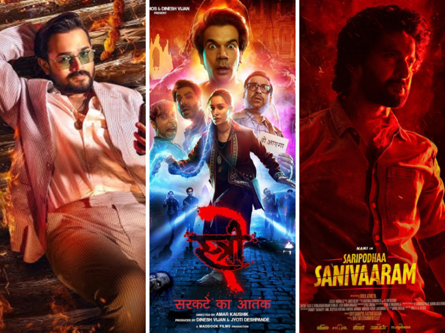 Taaza Khabar 2, Stree 2 and Saripodhaa Sanivaaram posters