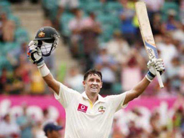 India vs Australia: Michael Hussey completes century