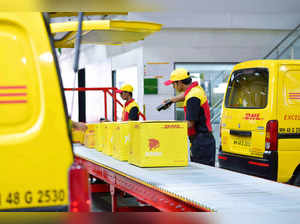 DHL shipments on belt