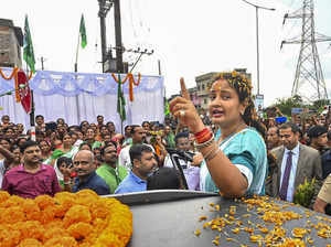 West Singhbhum: Jharkhand Mukti Morcha (JMM) leader Kalpana Soren during 'Maiya ...