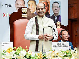 Aizawl, Sep 27 (ANI): Lok Sabha Speaker Om Birla addresses the 21st Annual Confe...