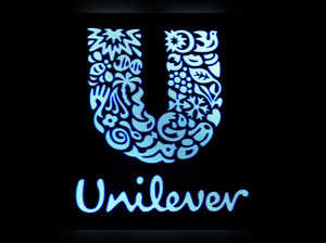 FILE PHOTO: The company logo for Unilever is displayed on a screen on the floor of the NYSE