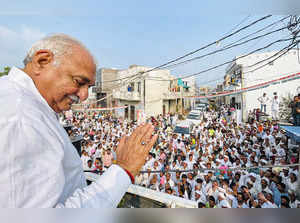 **EDS: HANDOUT IMAGE** Sonipat: Congress candidate Bhupendra Singh Hooda during ...