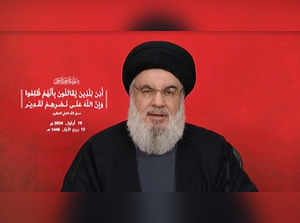 Hezbollah leader Sayyed Hassan Nasrallah gives a televised address