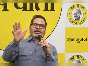 Patna: Jan Suraaj chief Prashant Kishor addresses a press conference, in Patna. ...