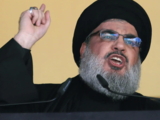 Anti-Israel protests in Kashmir against Hezbollah leader Hassan Nasrallah's killing