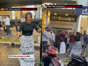 Woman in Bengaluru seen joining dancers