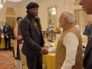 "From Jamaica to India....": legendary batter Chris Gayle meets PM Modi