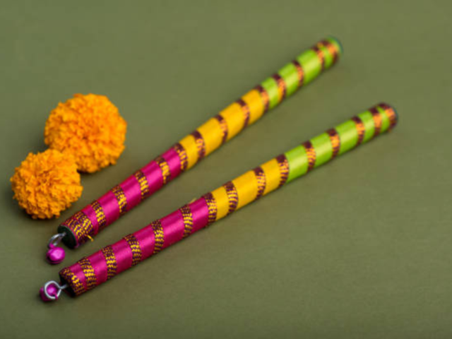 Decorated garba dandiya sticks