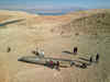 Defiant children play on wrecked Iranian missile remains in Israeli desert after massive attack. See pics