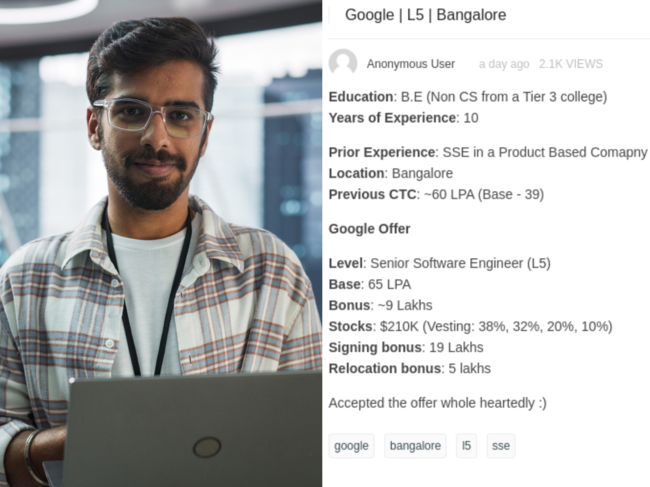 Bengaluru engineer lands 65 LPA Google offer