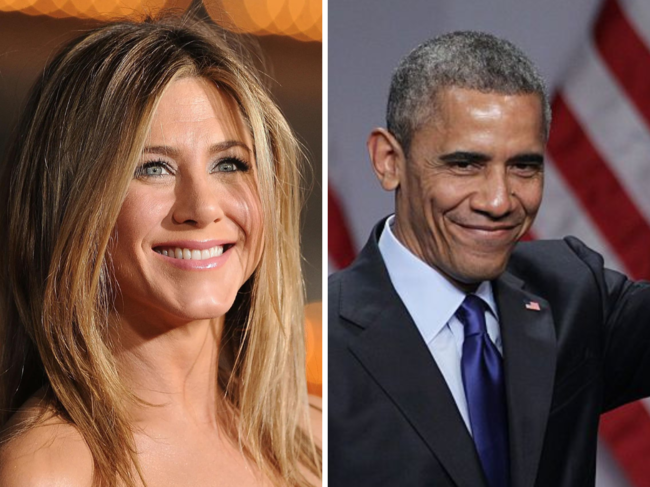 Jennifer Aniston and Barack Obama