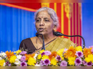 Itanagar: Union Finance Minister Nirmala Sitharaman addresses a gathering during...