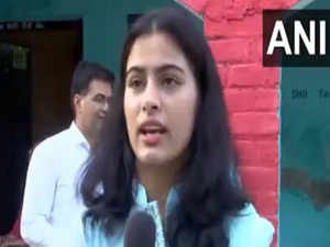 Manu Bhaker after casting vote in Haryana Election