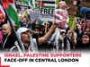 UK: Israel, Palestine supporters face-off in central London during protests