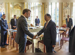 **EDS: IMAGE VIA @IndiaembFrance ON TUESDAY, OCT 1, 2024** NSA Ajit Doval meets ...