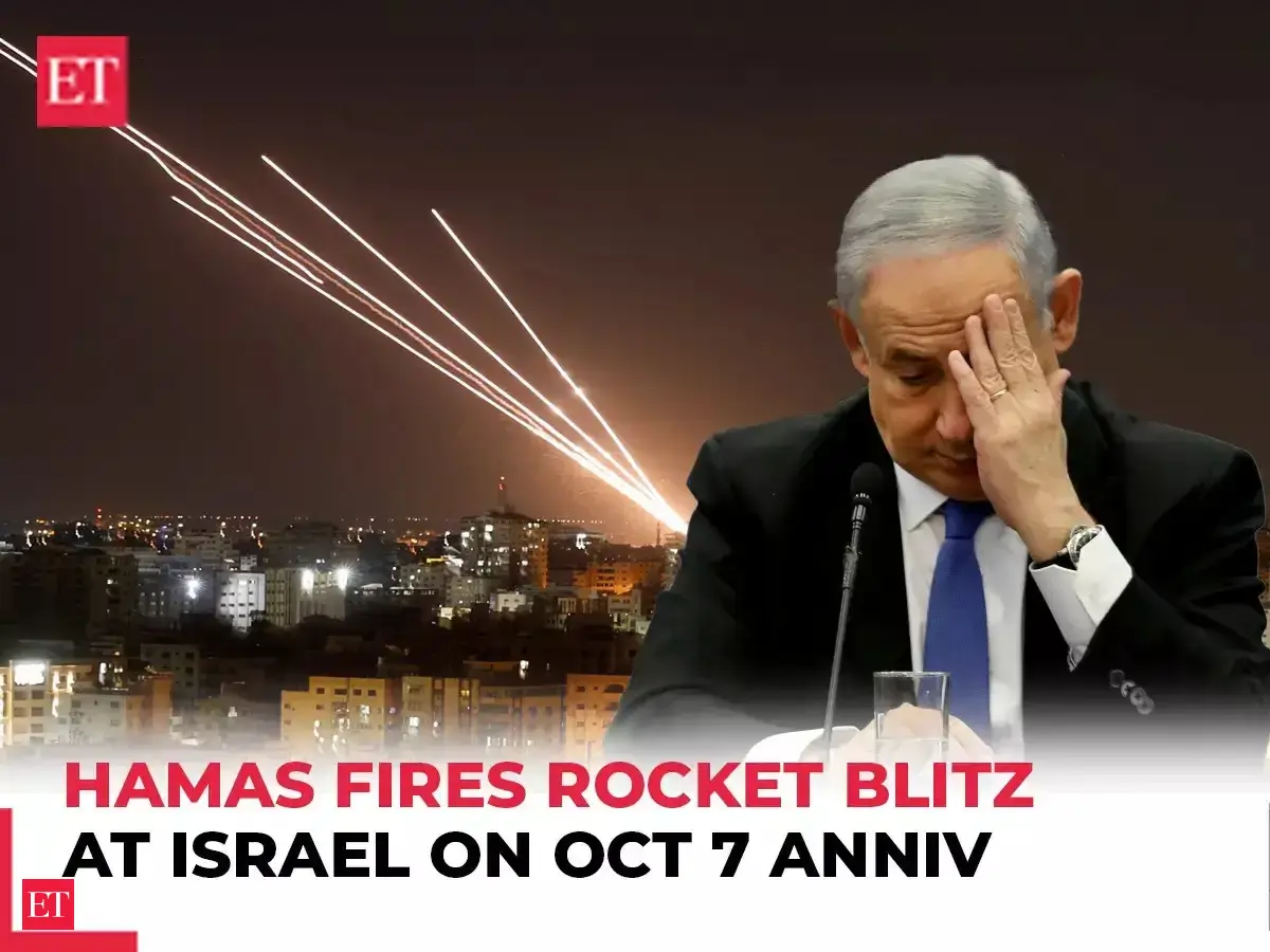 Hamas launches rocket blitz at Tel Aviv on the anniversary of October 7 ...