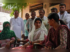 Door-to-door election campaign by Vinesh Phogat, in Julana