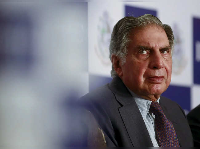 Tata Group Chairman Emeritus Ratan Tata attends a panel discussion during the annual general meeting of Indian Merchants' Chamber in Mumbai