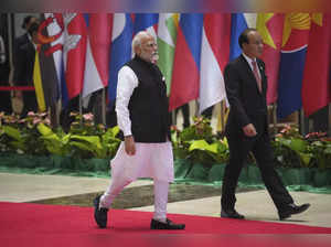 India'sÂ Prime Minister Narendra Modi arrives at the venue of the Association of...