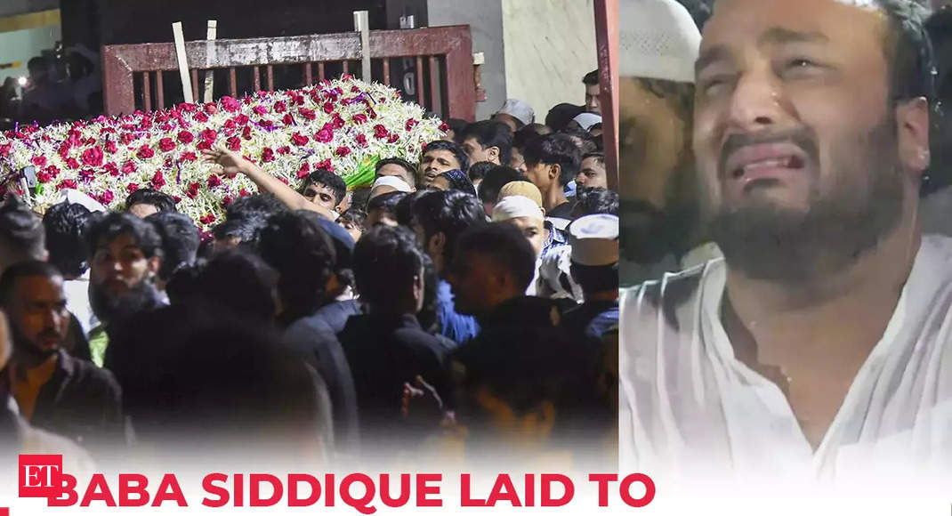 baba siddique: Baba Siddique funeral: NCP leader laid to rest with full state honours at Bada Qabrastan in Mumbai – The Economic Times Video