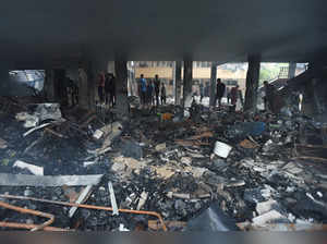 Site of an Israeli strike on a school sheltering displaced people, in Deir Al-Balah