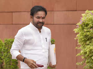 New Delhi: Union Minister G. Kishan Reddy arrives to attend the Parliament sessi...