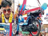 Watch Madhya Pradesh tea seller celebrate TVS moped purchase with DJ and JCB procession