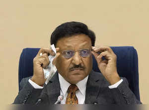 New Delhi: Chief Election Commissioner Rajiv Kumar during a press conference for...