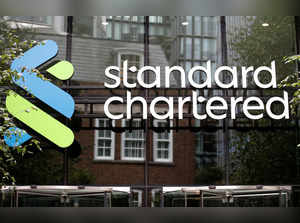 The Standard Chartered bank logo is seen at their headquarters in London