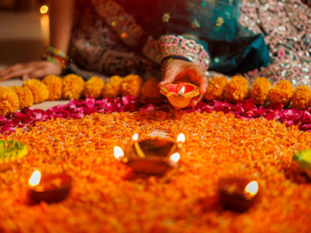 Rangoli at the entrance