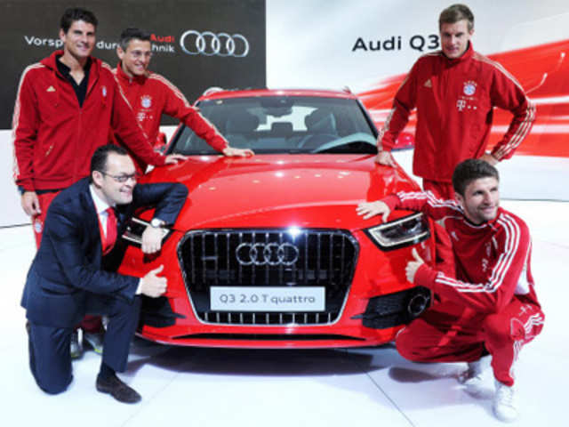 Auto Expo: Bayern Munich team at Audi stall
