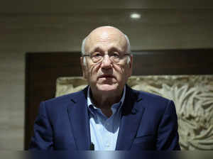 Lebanon's caretaker Prime Minister Najib Mikati speaks during a press conference in Beirut