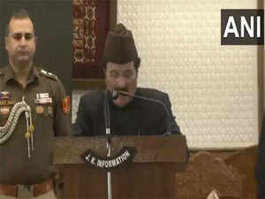 National Conference leader Mubarak Gul takes oath as J-K Protem Speaker