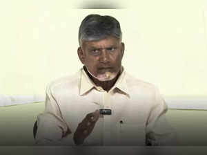 **EDS: SCREENSHOT VIA PTI VIDEOS** Vijayawada: Andhra Pradesh Chief Minister N. ...