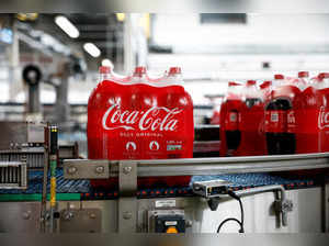 FILE PHOTO: Production line at the Coca-Cola Europacific Partners bottling plant in Les Pennes-Mirabeau, near Marseille