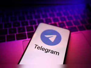 Illustration shows Telegram app logo