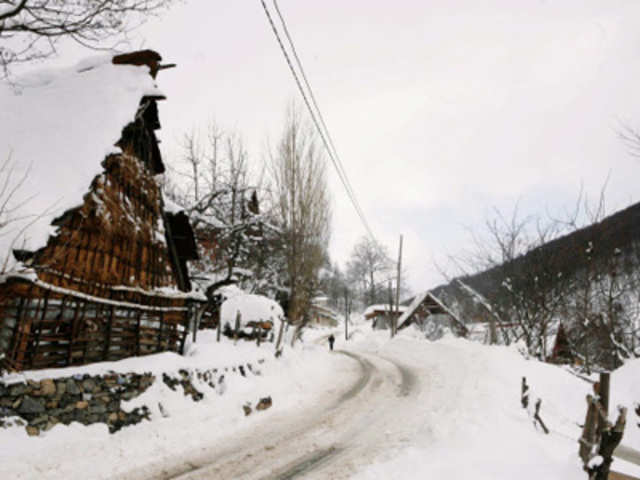 Village of Krusevo after heavy snowfall