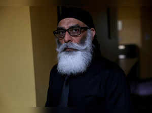 Gurpatwant Singh Pannun, a 56-year-old dual U.S.-Canadian citizen, stands for a portrait in New York City