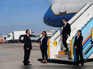 U.S. Secretary of State Antony Blinken arrives in Tel Aviv