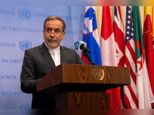 Minister of Foreign Affairs of Iran Abbas Araghchi speaks to the media