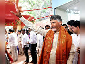 Vijayawada, Oct 09 (ANI): Andhra Pradesh Chief Minister N Chandrababu Naidu arri...