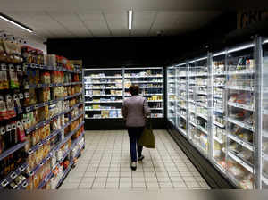 Customers shop in a supermarket in Chanverrie