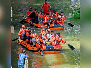 Bengaluru, Oct 22 (ANI): National Disaster Response Force (NDRF) personnel evacu...