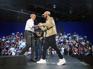 Rapper Eminem and Obama rally voters for Kamala Harris in Detroit