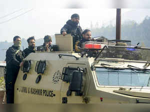 Ganderbal: Special Operation Group (SOG) of J&K police personnel during a search...